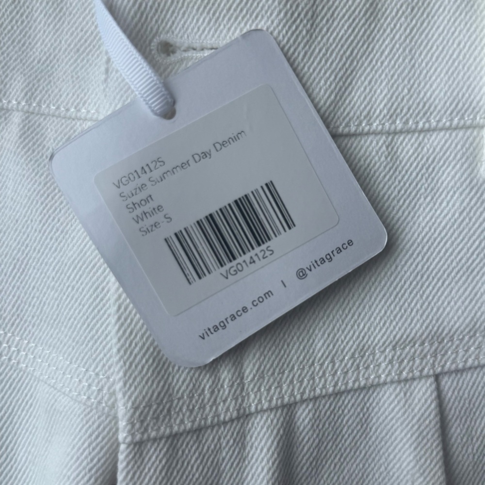 VITA GRACE | SUZIE SUMMER DAY DENIM SHORT | WHITE - Picture 6 of 8